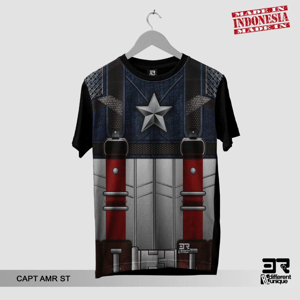 KAOS PRIA KAOS PRINT DISTRO 3R CAPTAIN AMERICA SUIT
