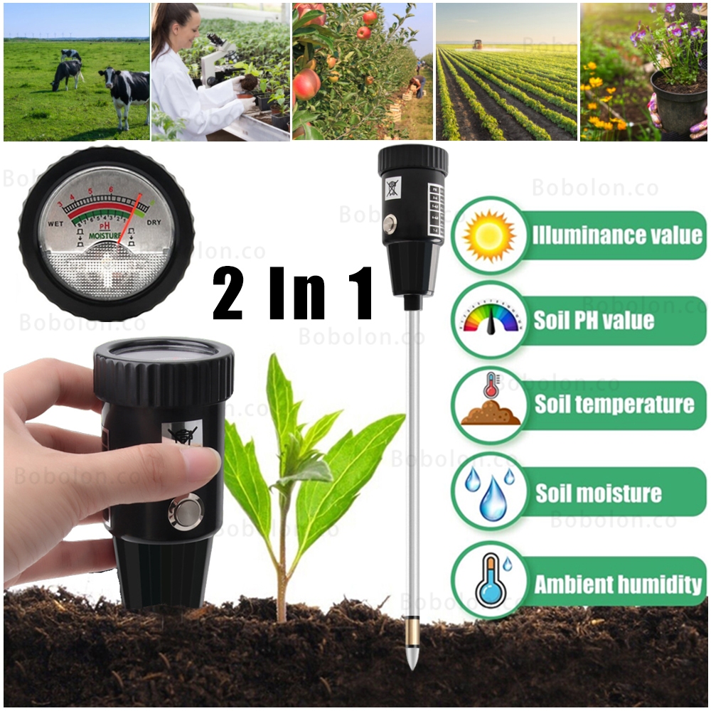 Alat Ukur PH Tanah Alat Ukur Kelembaban Tanah Soil Moisture 2 In 1 Pen Type PH Meter Tester