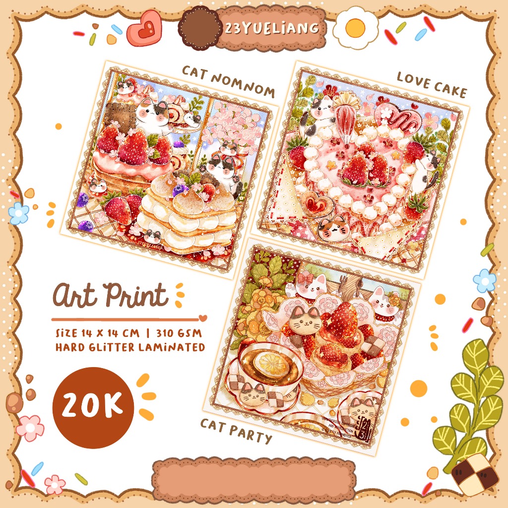 

AP Art Print Original Character, AP laminasi glitter A6, 14 cm