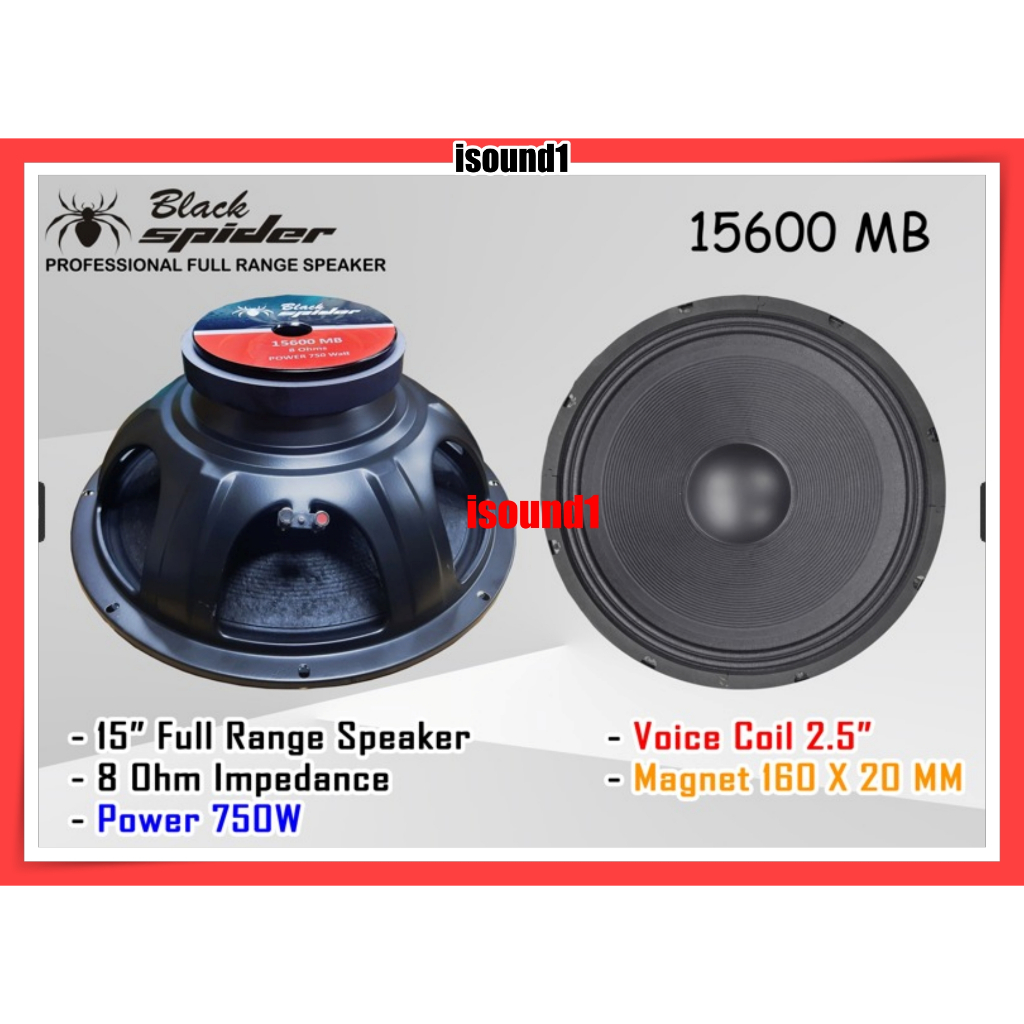 Speaker Component Black Spider BS 15600 MB 15" Original