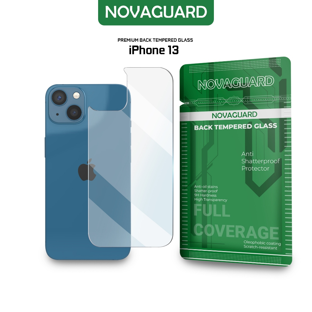 NovaGuard Back Tempered Glass Untuk Iphone 13  Anti Gores Belakang Protector