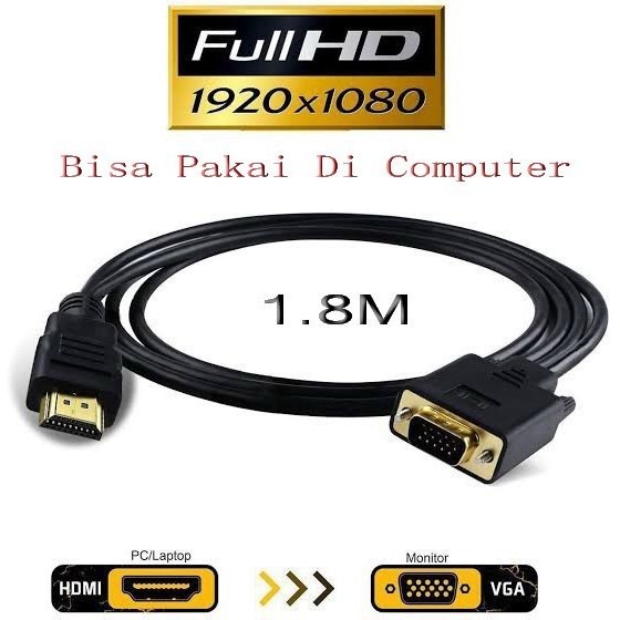 KABEL HDTV TO VGA-1.8Meter converter# CABLE HDMI TO VGA-1.8M & 3meter
