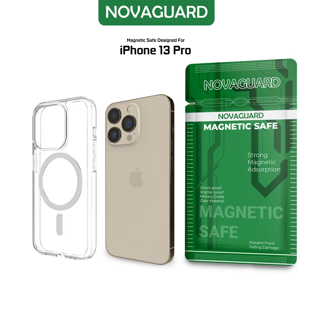 NovaGuard Magnetic Case Magsafe for iPhone 13 PRO Clear Hybrid Bumper Casing Magnetik Support Wirele