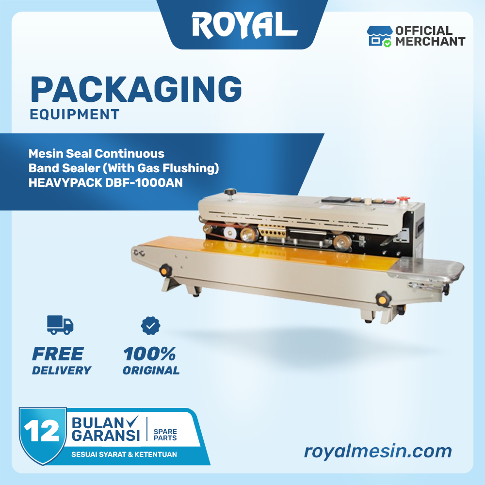Mesin Seal Continuous Band Sealer (With Gas Flushing) Pengemas Biji Kopi / Keripik / Snack Jajanan O