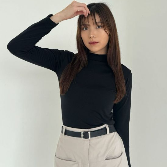 Rakku Baju Manset Jumbo Lengan Panjang Katun Rayon Import Muslimah 203 - Inner Wanita Turtleneck Ker