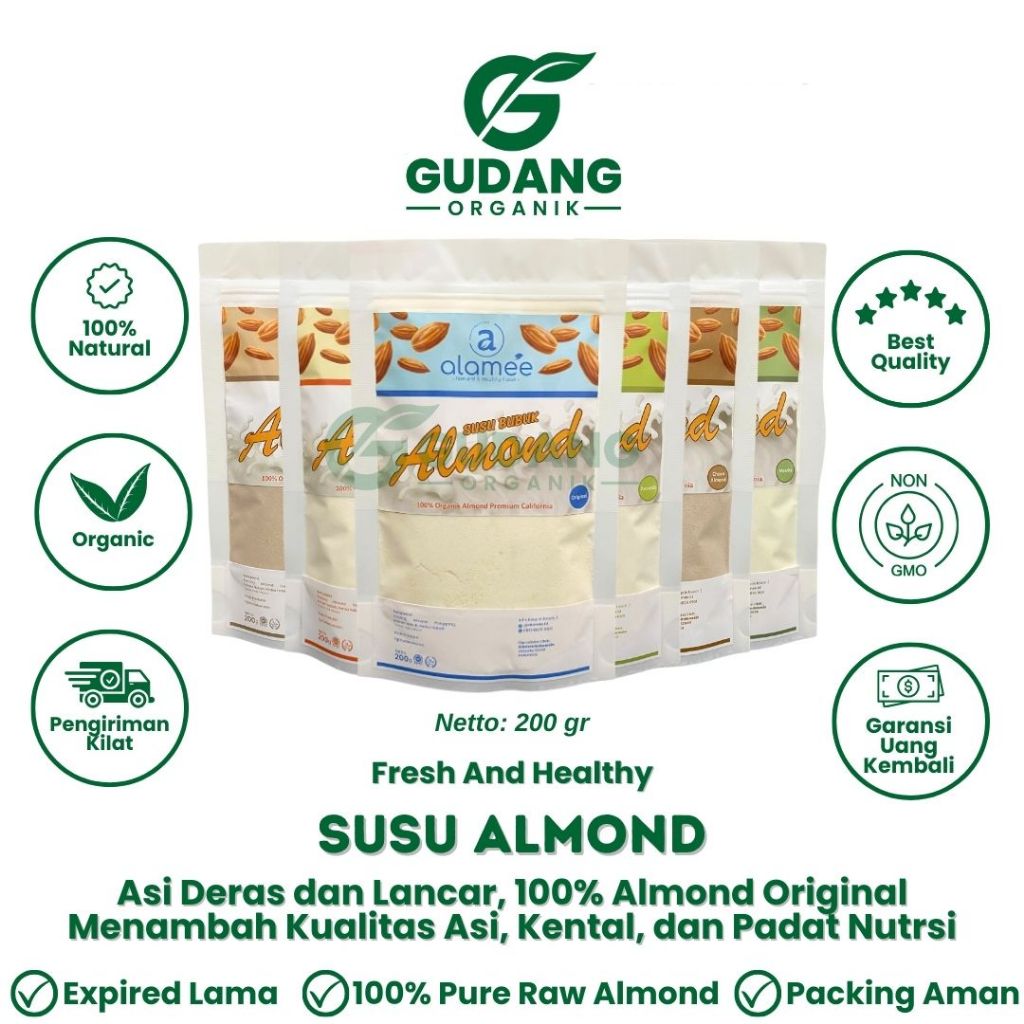 

Asi Booster Susu Almond Bubuk Almond Milk Powder Alamee 200gr