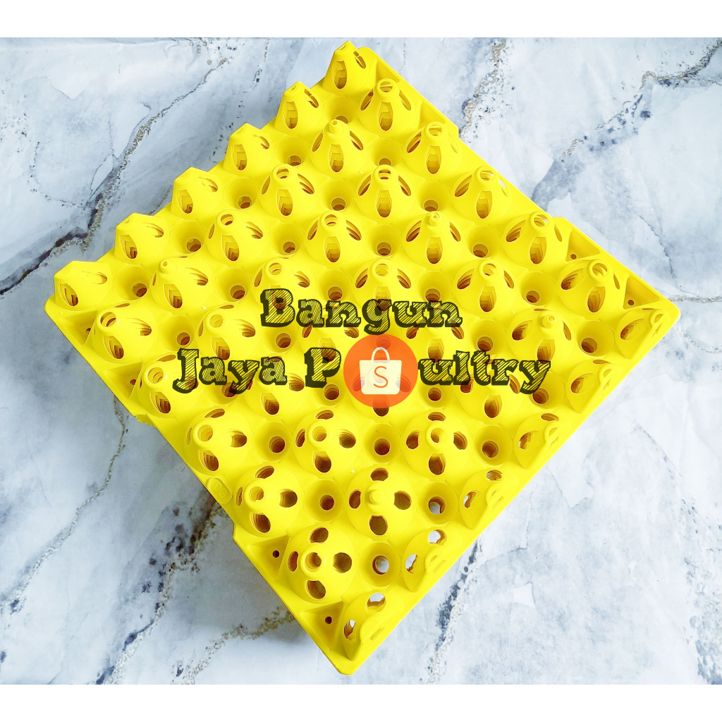 EGG TRAY PLASTIK KUNING 29CM/TEMPAT TELUR AYAM /KANDANG PETELUR AYAM (/50PCS)