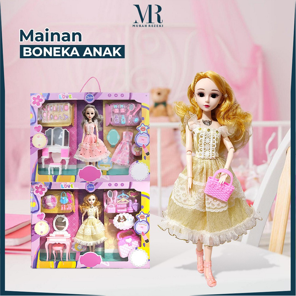 Mainan Set Boneka Princess dengan Meja Rias / Mainan Princess Anak Perempuan / Cute DIY Girls Gift P