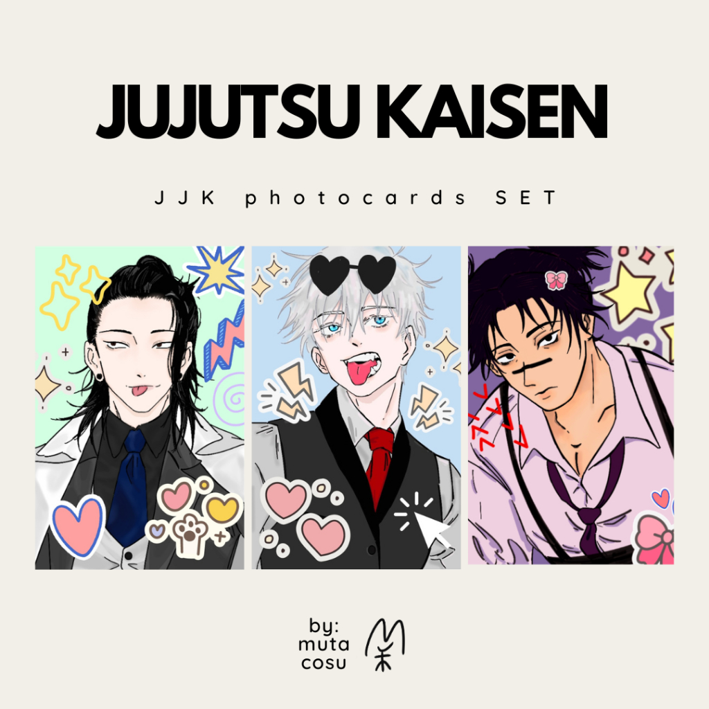 [READY] Jujutsu Kaisen JJK Glitter Photocards PC Fanmerch Gojo Satoru, Suguru Geto, Choso