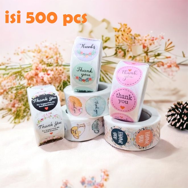 

Stiker Roll Tempel Isi 500 Pcs Stiker Label Thank You Terima Kasih Stiker Tempel