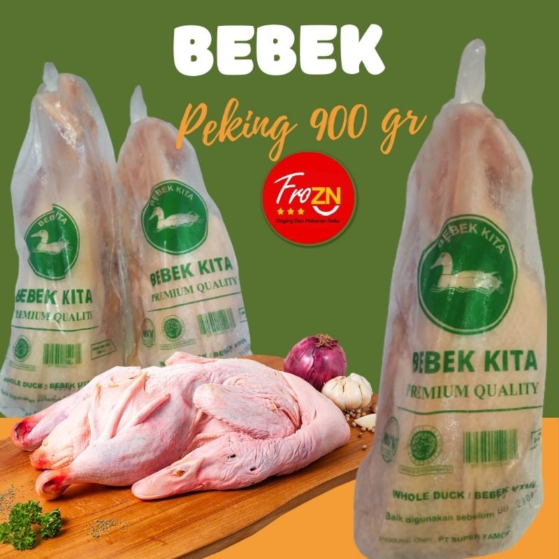 

Frozn Whole duck / bebek utuh / peking +/- 900 gram Premium quality