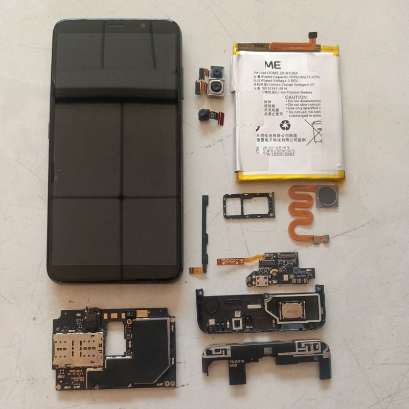 Parts Gome Fenmmy Note Eks LCD Retak semua Parts Fungsi Normal