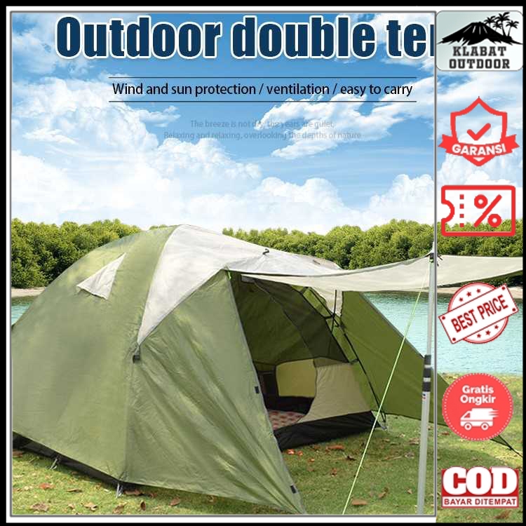 Tenda Camping 4 Orang Dewasa Double Layer Waterproof Anti Air Outdoor