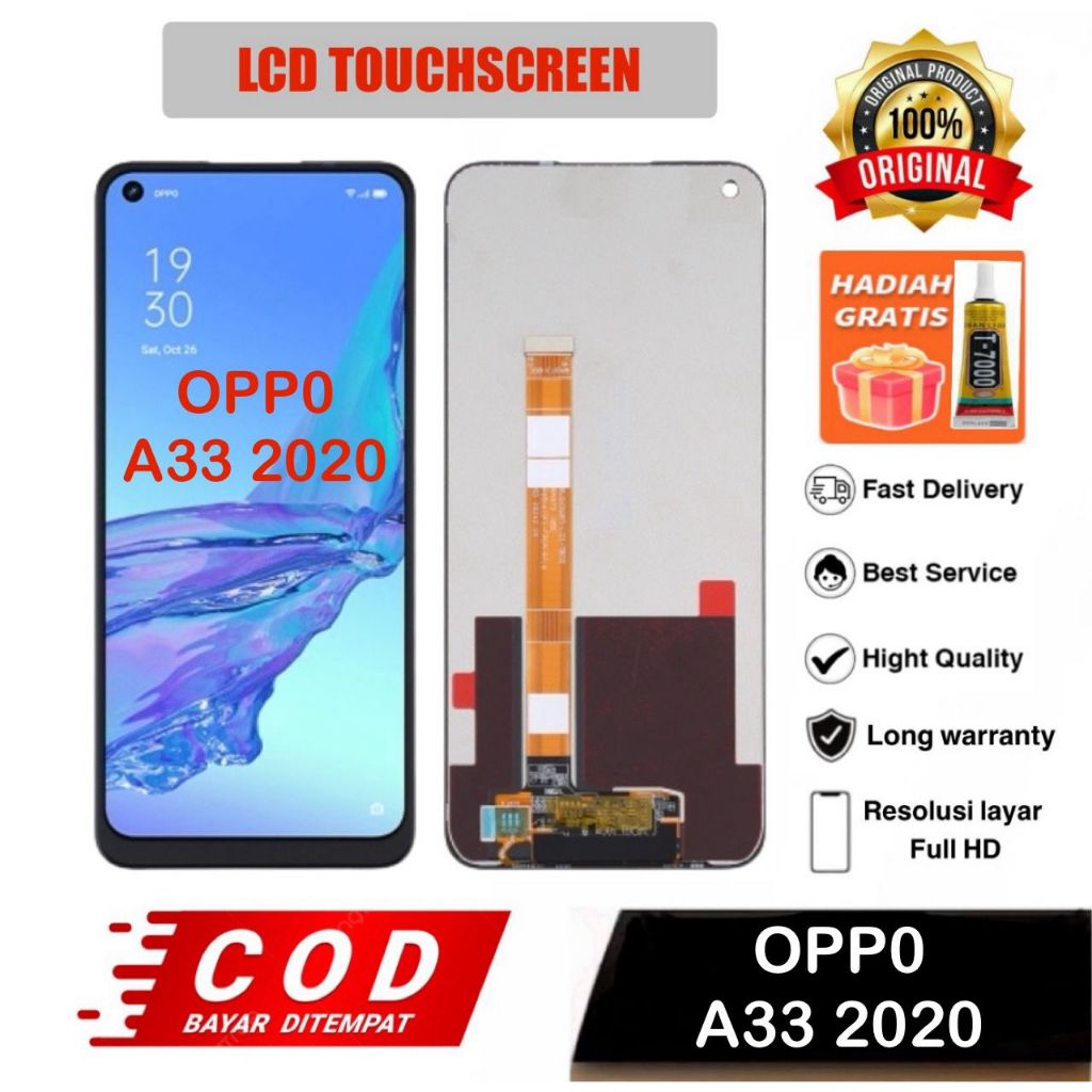LCD TOUCHSCREEN OPPO A33 2020 FULLSET ORIGINAL + LEM