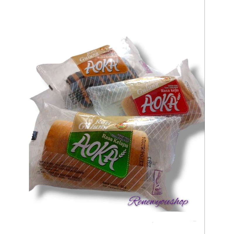 

AOKA Roti Gulung Keju / Gulung Coklat / gulung kelapa 1 dus isi 60