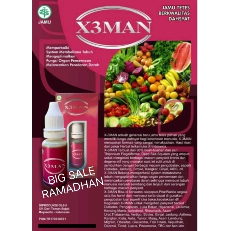 Paling Murah Jamu Tetes Xtriman (X3Man) | Resmi BPOM TR173610061 | X3Men
