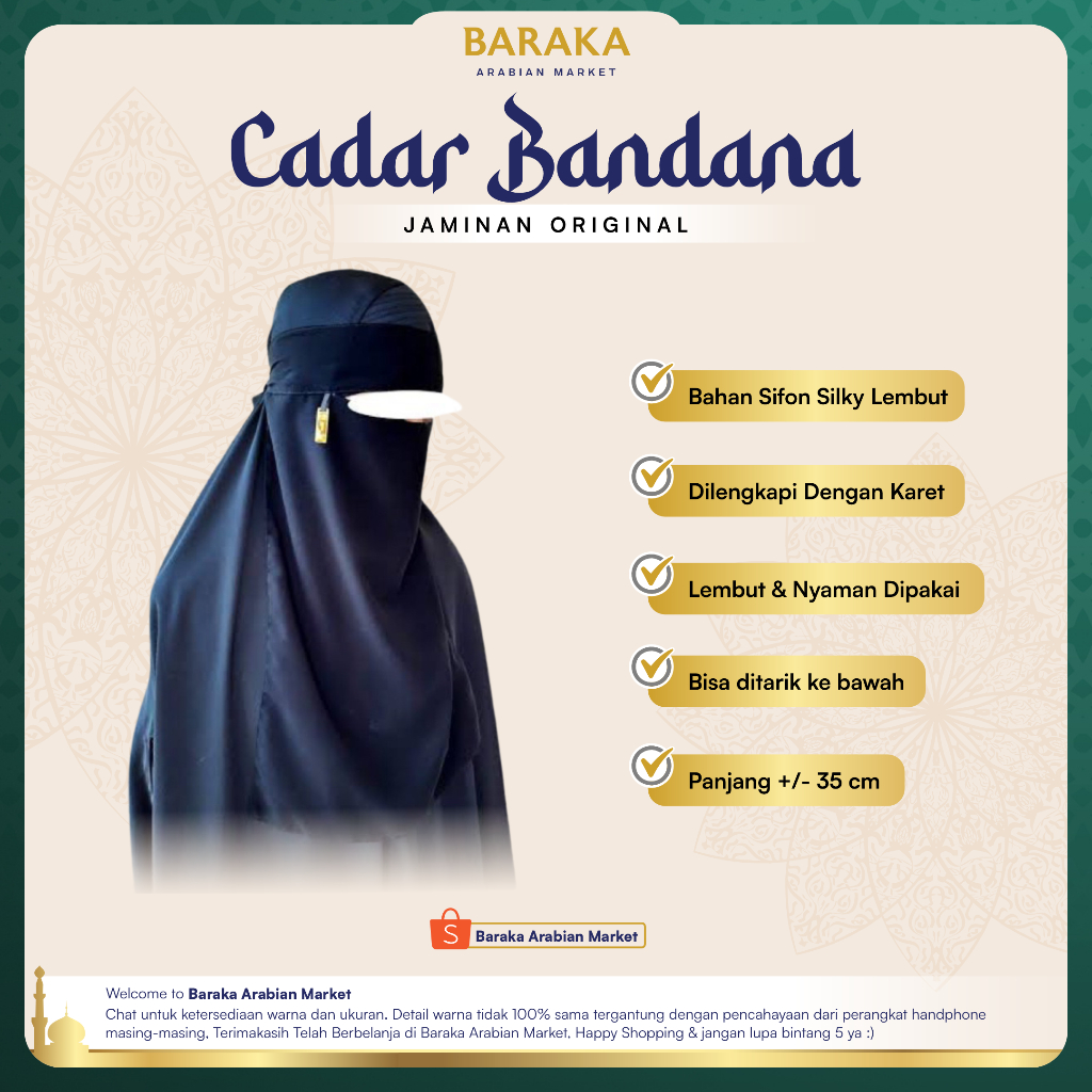 Cadar Poni dan Cadar Poni Bandul Original Saudi