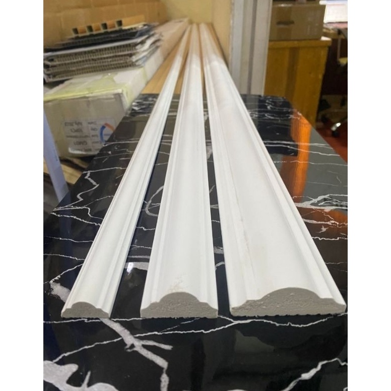 SALEE Lis Wall Moulding Wall Trim Styles PVC Padat Putih Panjang 3 Meter Harga Per Batang