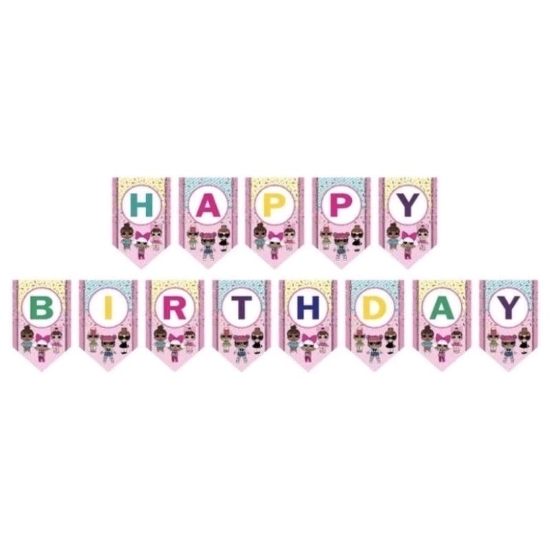 Banner LOL bunting flag LOL background spanduk LOL dekorasi pesta ulang tahun LOL perlengkapan ultah