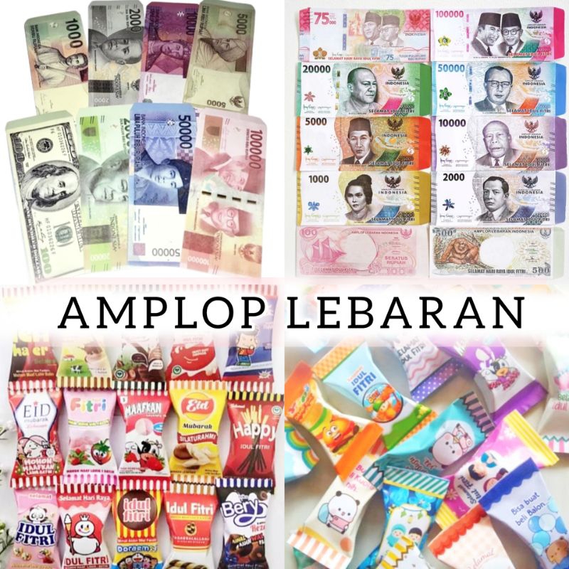 

Amplop THR Lebaran [DAPAT FREEBIES] isi 8-10 pcs Edisi Dollar Uang Baru dan Jadul 2025 THR