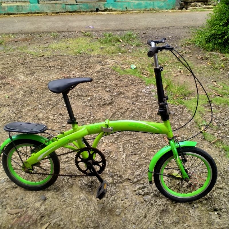 sepeda lipat ukuran 16 exotic hijau