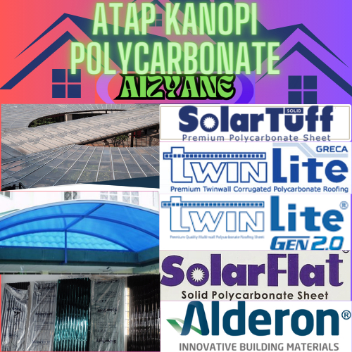 Atap Kanopi Polycarbonate Kualitas Premium(Solartuff,Twinlite,Alderon,SolarFlat,Greca)