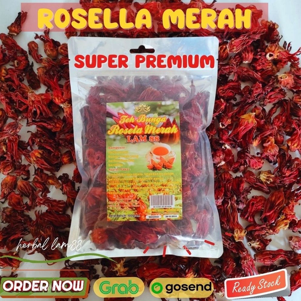 

LHO753 GROSIR Bunga rosella merah kualitas super 1gr