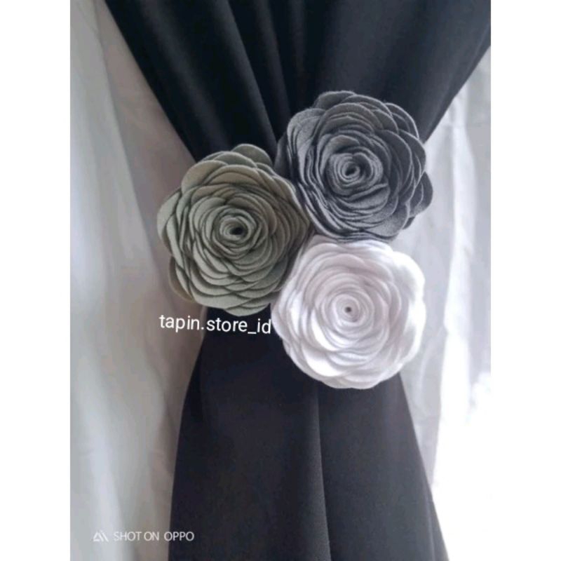 Tapin.store_id * Tali ikat gorden | pengikat gorden | bunga flanel mawar
