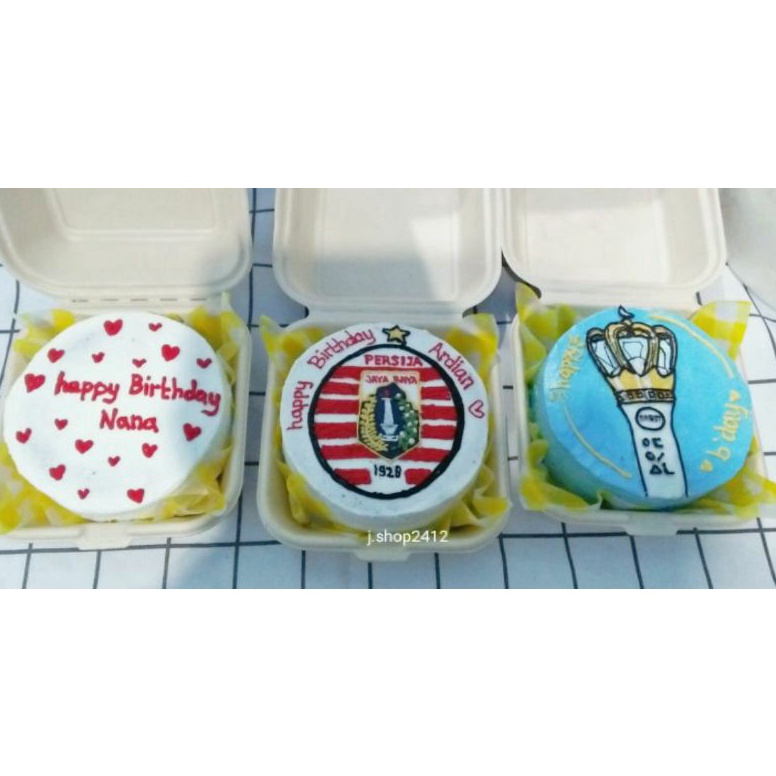 

SDI573 READY STOK D12cm Bento cake bagasse box jakarta Custom birthday cake Korean cake Baca Deskripsi