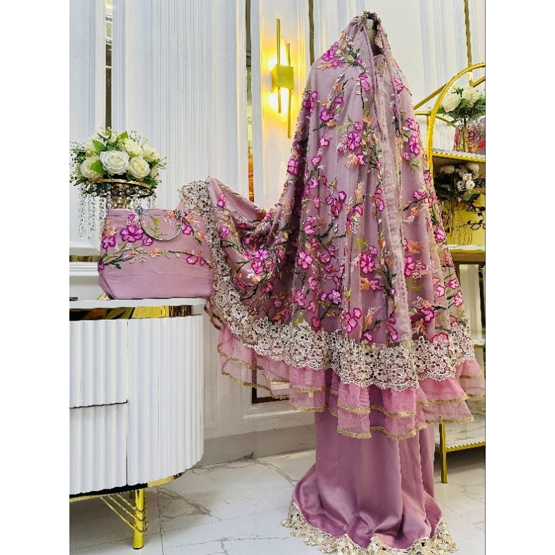 Faridridwansyam - Mukena Dewasa Brukat Mewah Inner Putih Best Seller