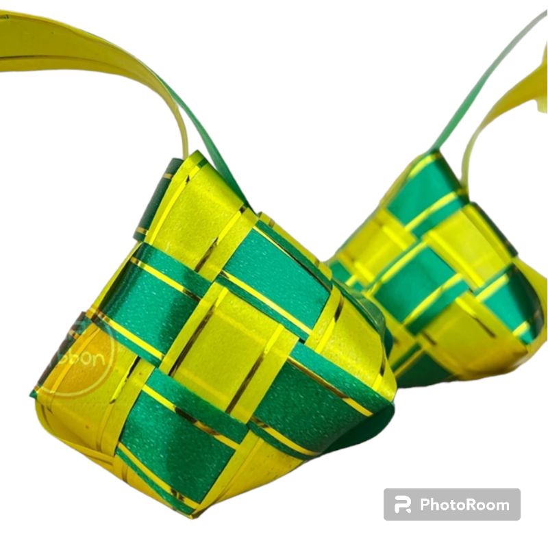 

Ketupat Pita Hiasan Parcel Idul Fitri size 6.5 cm Emboss Metalic