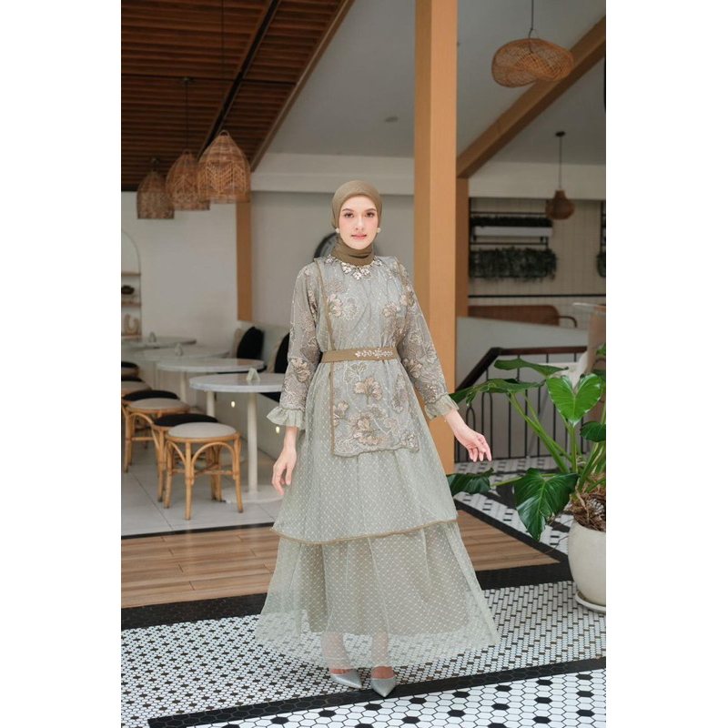 Dress lucia brukat lebaran yarashyma