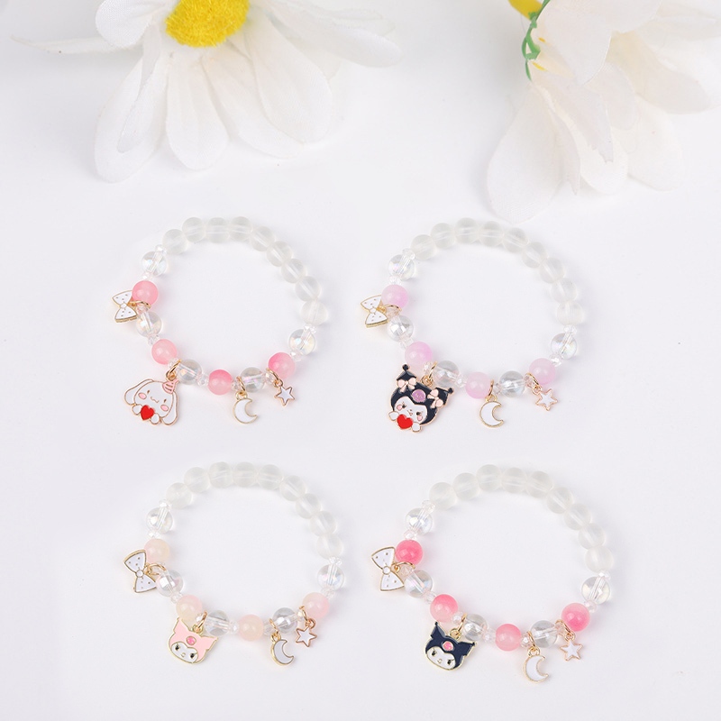 HOT SALE COD SANRIO GELANG MANIK-MANIK MOTIF KARTUN / GELANG SANRIO ANAK-ANAK MANIK-MANIK KRISTAL