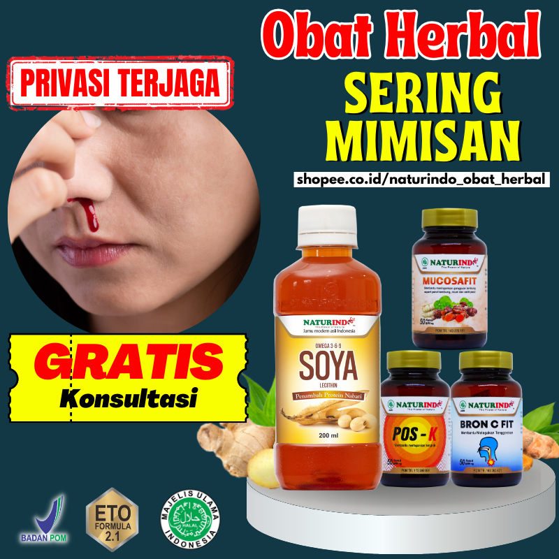Obat Herbal Sering Mimisan Mimisen Gurah Radang Pendarahan Iritasi Infeksi Hidung Berdarah Sinusitis