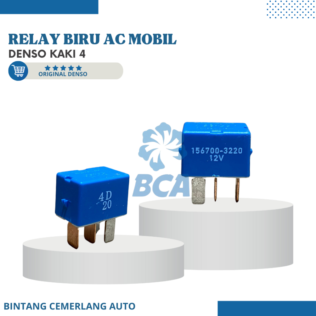 RELAY BIRU AC Mobil Denso Kaki 4 ORIGINAL DENSO