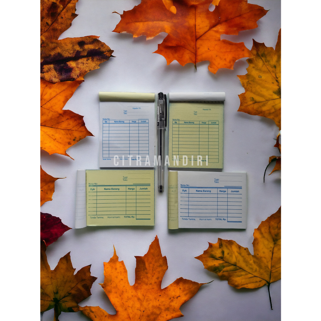 

Nota Kontan Mini 2 Ply, Nota NCR Langsung Tembus, Ukuran 1/8 Folio, Landscape