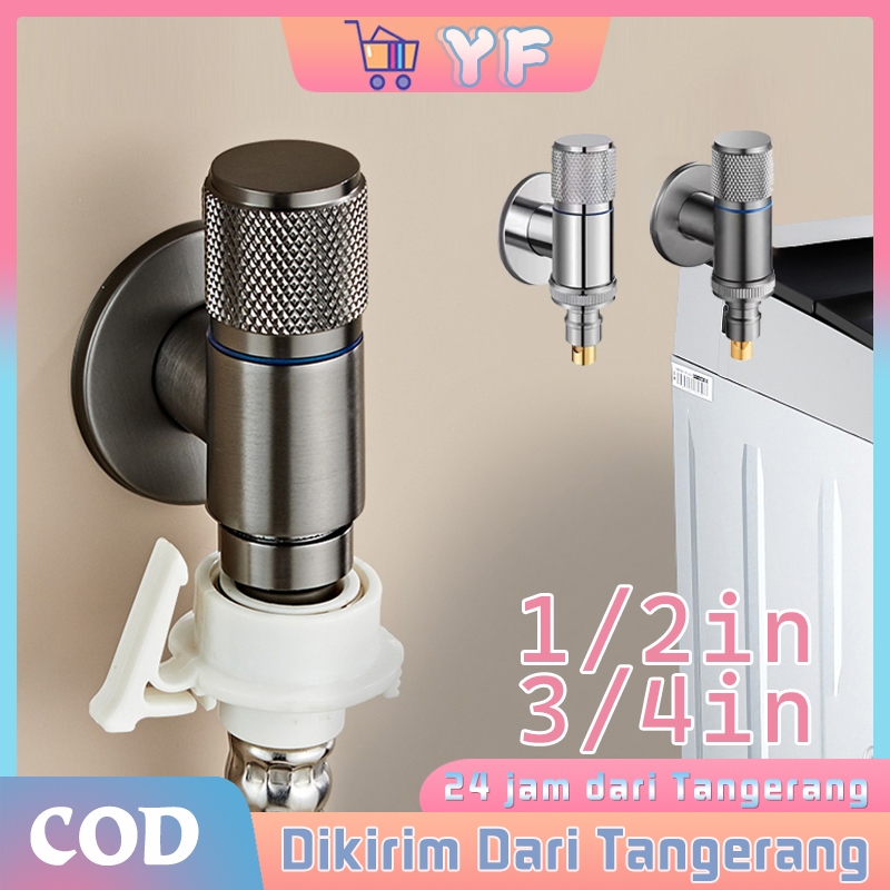 Kran Mesin Cuci Otomatis Baja Tahan Karat Stop Kran Air Mesin Cuci Sambungan Kran Mesin Cuci