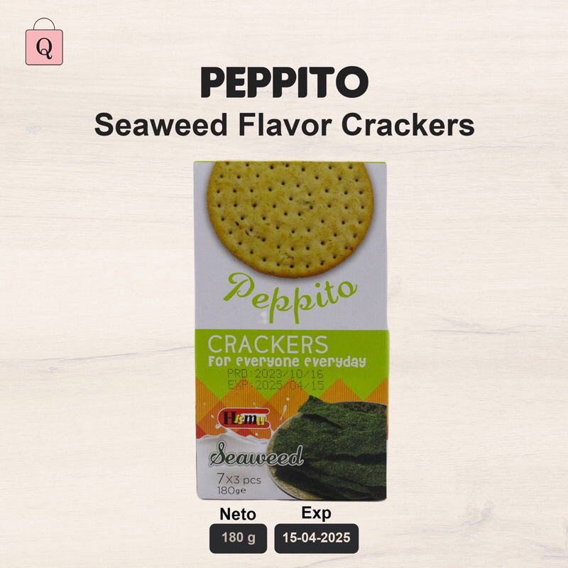 

Peppito Crackers Seawood Flavor 180 g - Biskuit Rumput Laut Cookies Camilan
