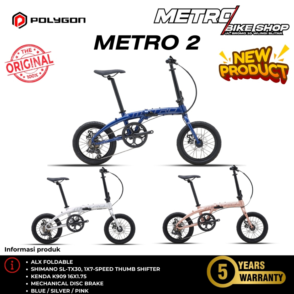 Sepeda lipat Polygon Metro 2 Folding bike 16inch Sepeda lipat anak premium