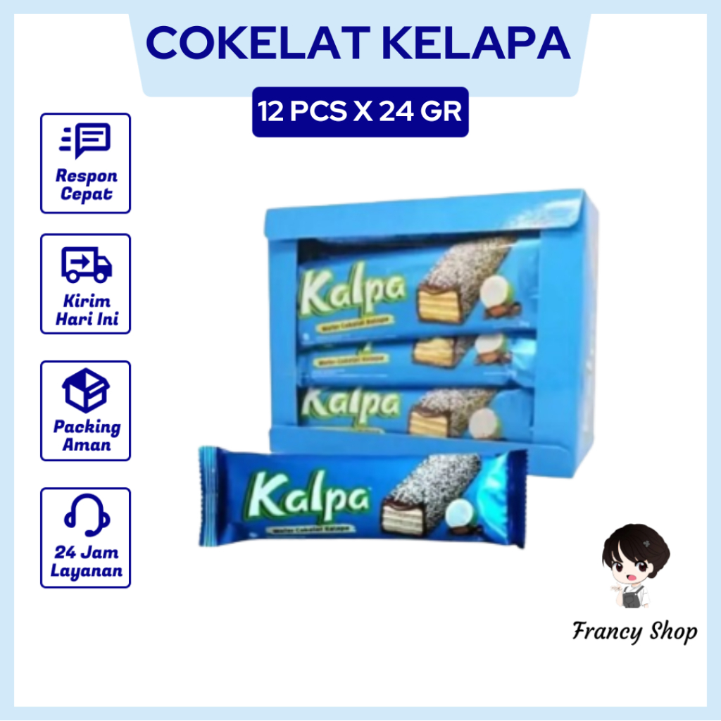 

Kalpa Wafer Coklat Kelapa Box 24 gr x 12 Pcs