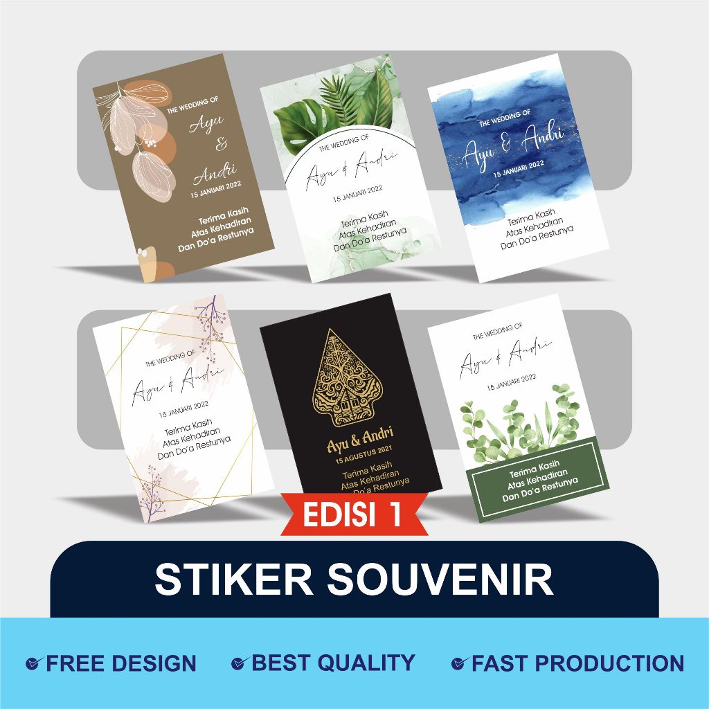 

Stiker ucapan souvenir pernikahan | sticker wedding | Stiker Souvenir Edisi 1