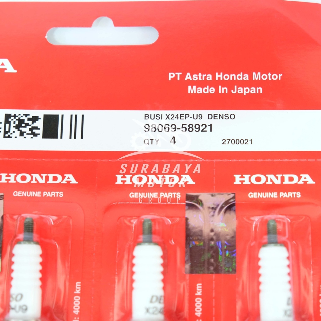 Busi AHM X24EP-U9 Denso Scorpio GL GL Pro GL Max Tiger Thunder 250 Megapro X24 Denso Original ORI AS