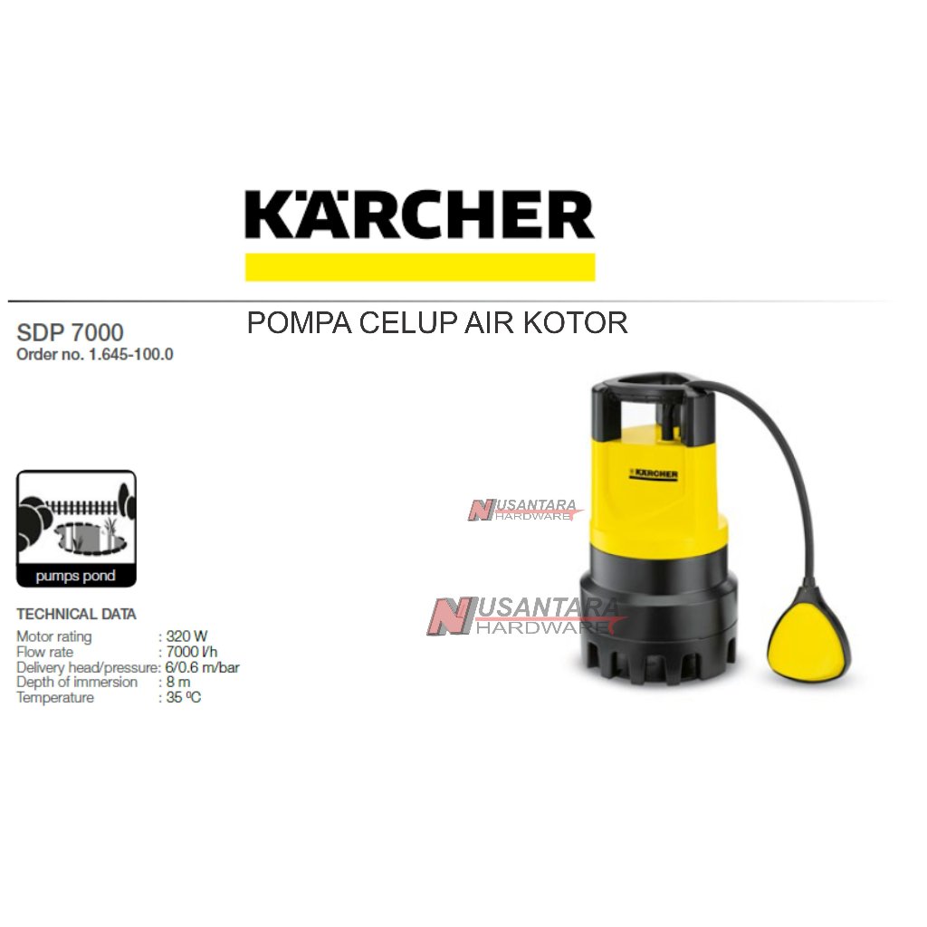 pompa celup air kotor karcher SDP 7000, pompa taman,pompa kolam koi terbaik