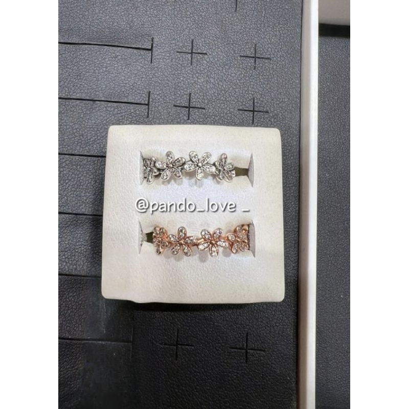 silver flower rings, cincin silver pandora authentic store