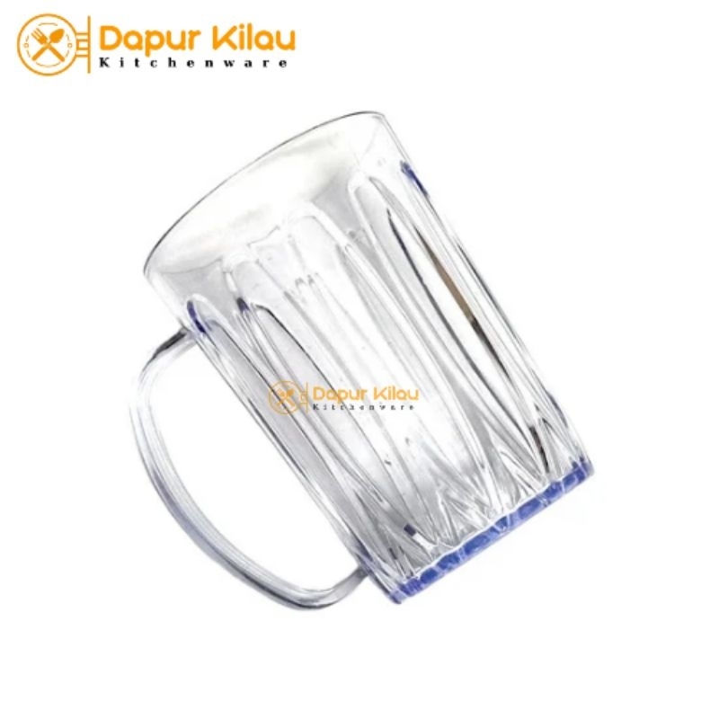 Gelas Gagang Plastik Bening Gelas Mug Akrilik 400 ML