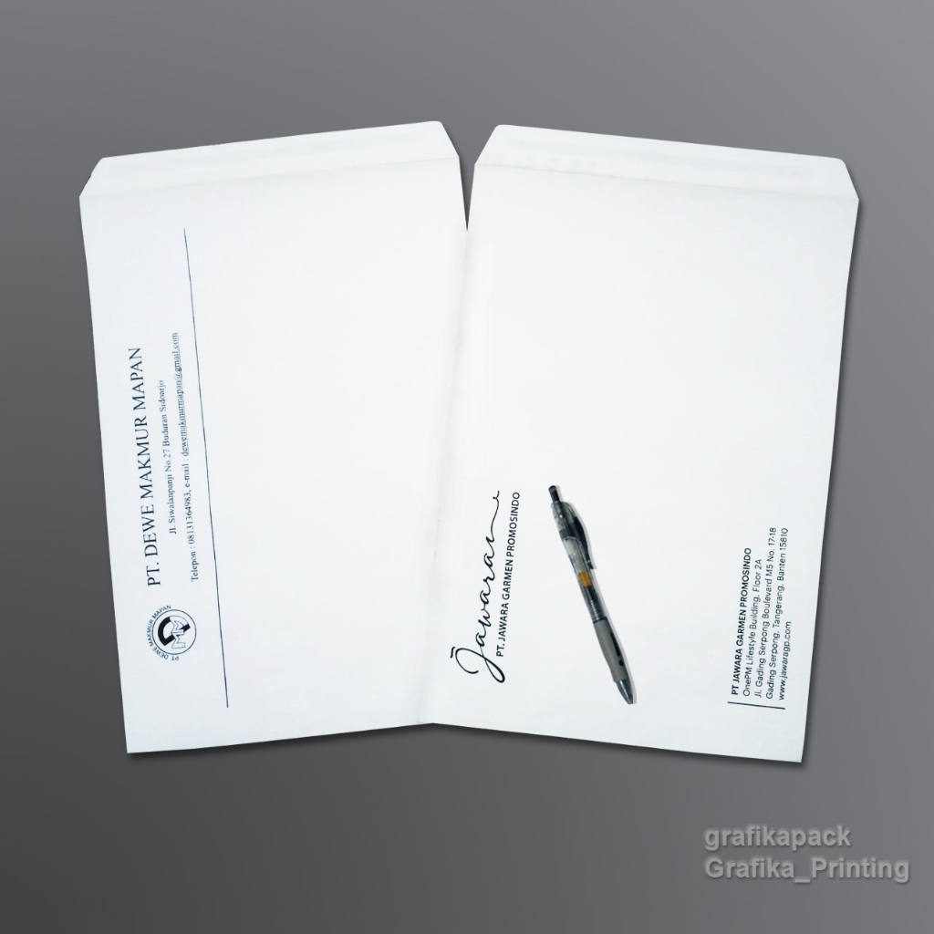 

Amplop Putih Folio A4 Bahan HVS Custom Cetak 1 Warna