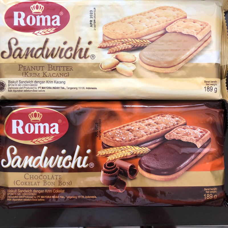 

Roma Sandwich 189gr Coklat & Kacang