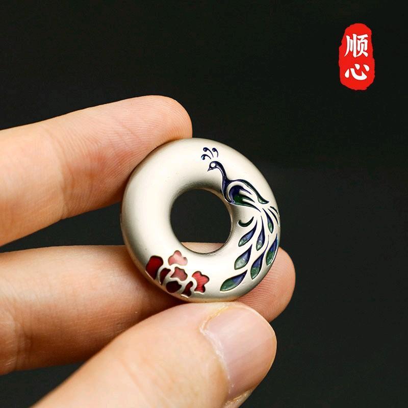 Kalung Bulat Motif Merak - Kalung Pria Premium High Quality / Aksesoris Kalung Pria + Tali Motif Bur