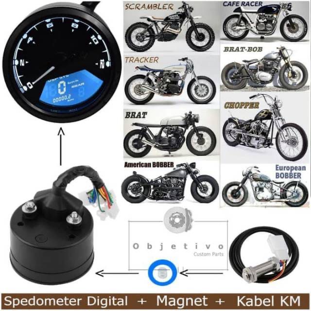 speedometer gauge meter LED LCD spidometer kilometer bulat digital BABON GNB universal segala jenis 
