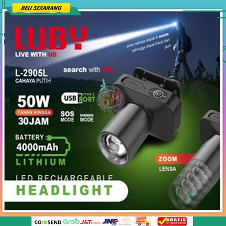 Senter Kepala ZOOM LUBY /aoki ak3685a HEADLAMP ZOOM LUBY L2905/L-2905/2905/senter kepala